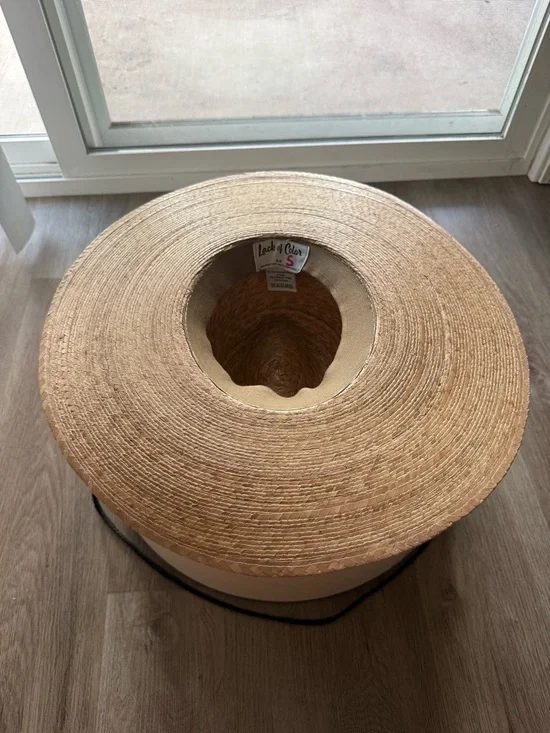 lack of color palma tan wide brim straw fedora western hat size small medium NEW - Picture 5 of 7